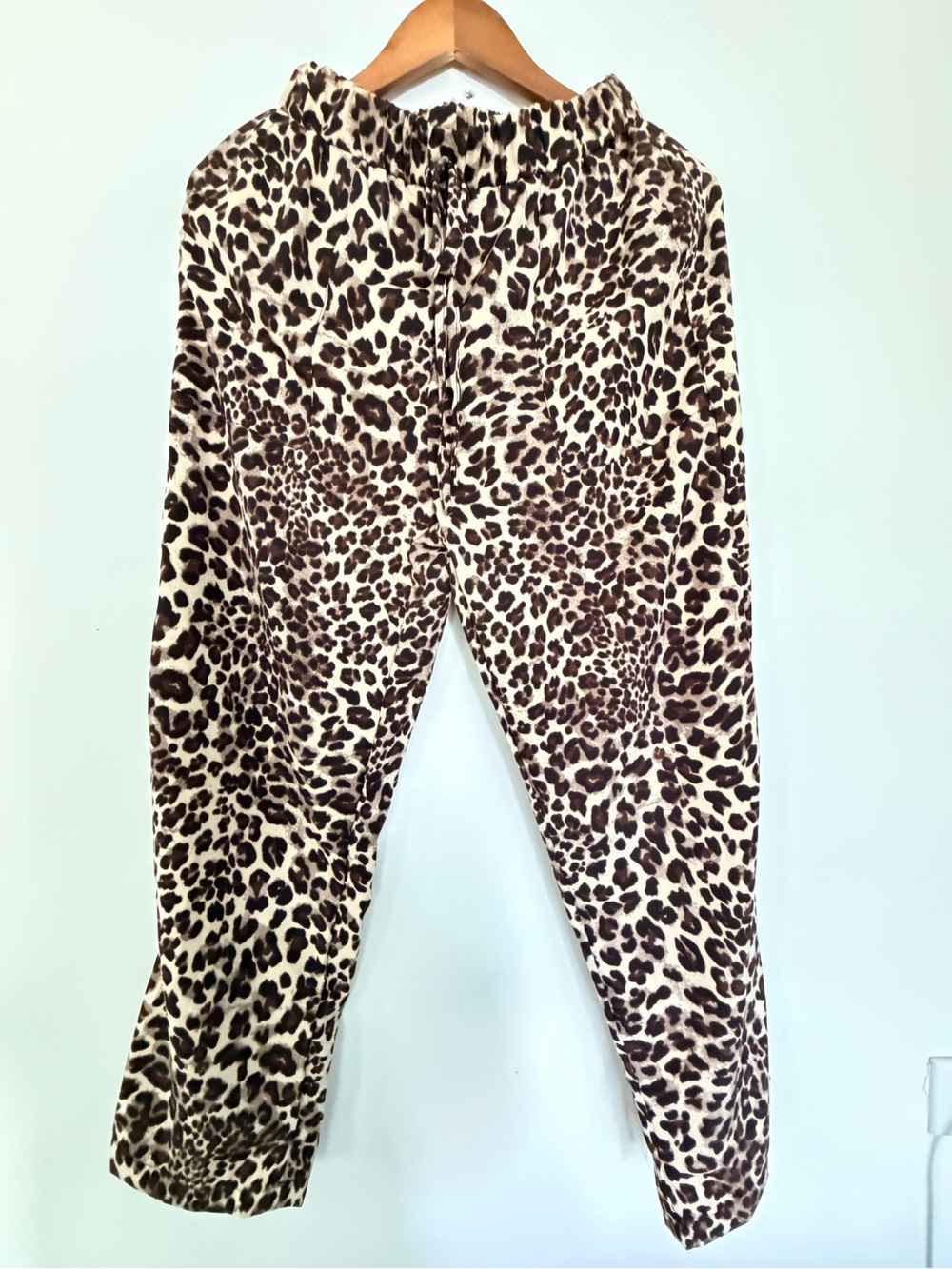 SHEIN Beige and Black Leopard Print Straight Leg Pants - Picture 3 of 3